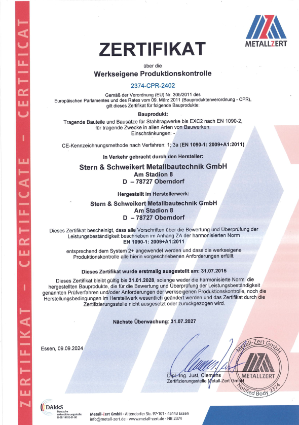 Stern_Schweikert_Metallbau_Oberndorf_Zertifikat_Werkseigene_Produktions_Kontrolle_2025